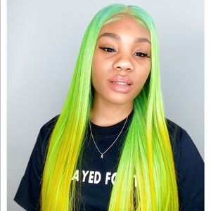 Lemon-Lime Slime Wig | Custom Colored